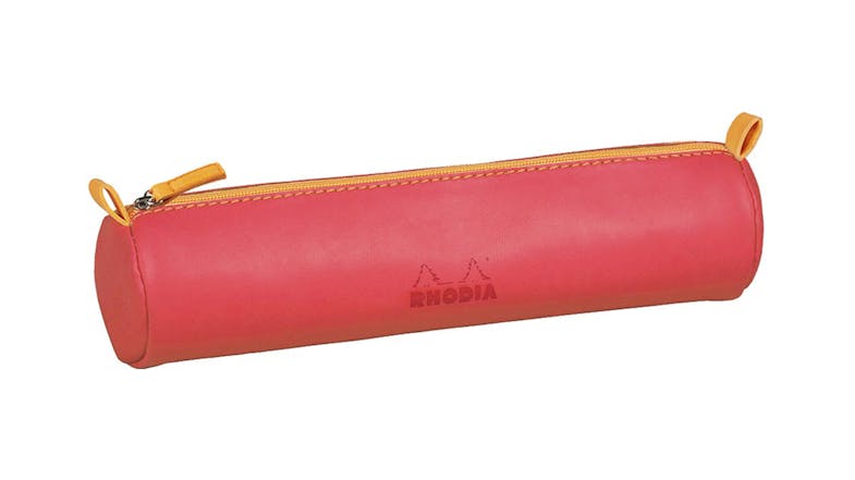 Rhodiarama Round Pencil Case - Coral Rhodiarama Round Pencil Case - Coral