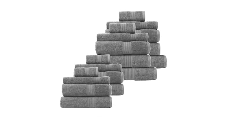 Royal Comfort Cotton Bamboo Towel Set 18 Piece - Charcoal Royal Comfort Cotton Bamboo Towel Set 18 Piece - Charcoal