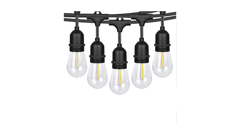 Milano Decor Edison Globe Solar Powered String Lights 20 Bulbs - White Milano Decor Edison Globe Solar Powered String Lights 20 Bulbs - White