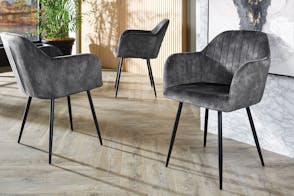 Nelsone Dining Chair - Grey Velvet