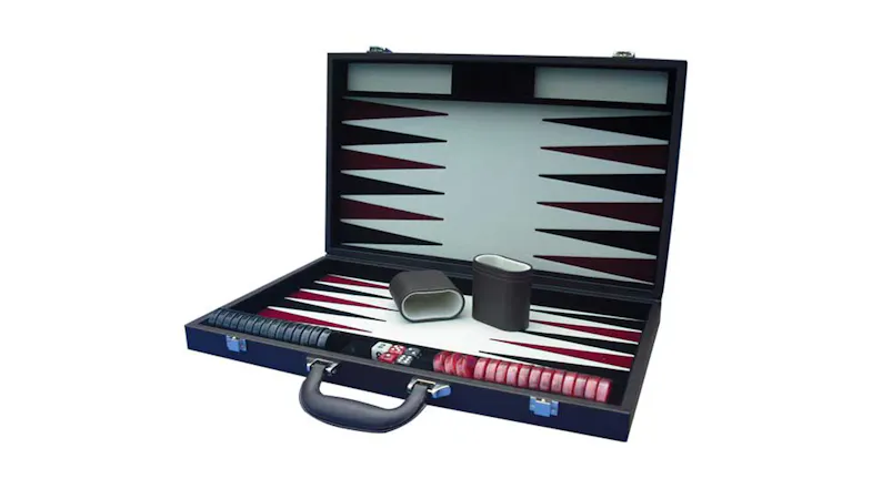 Dal Rossi 15" Backgammon Set - PU Leather Brown Dal Rossi 15" Backgammon Set - PU Leather Brown