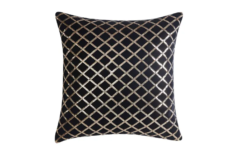 Vercelli Noir Square Cushion by Da Vinci Vercelli Noir Square Cushion by Da Vinci