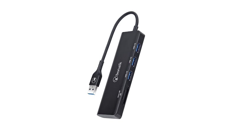 Bonelk USB-A to 3 Port Hub + SD/TF Reader Bonelk USB-A to 3 Port Hub + SD/TF Reader