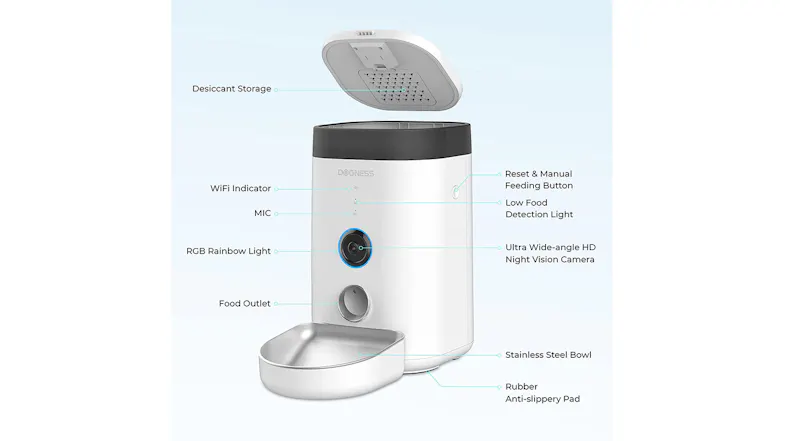 Dogness F10 Wide Cam 4L Feeder - White Dogness F10 Wide Cam 4L Feeder - White