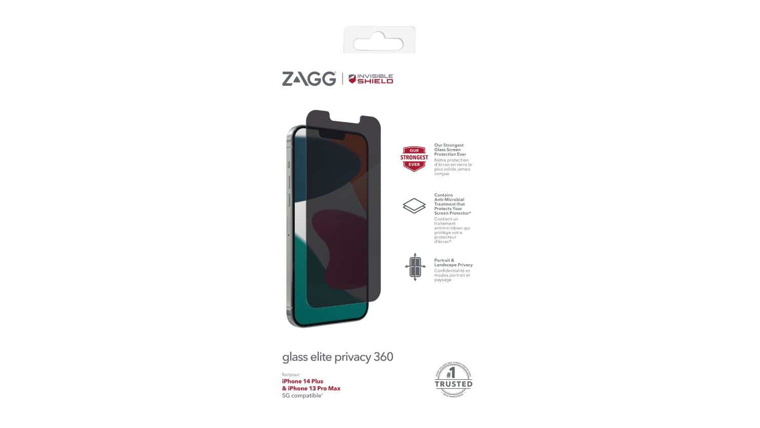 Zagg InvisibleShield Glass Elite Privacy 360 Screen Protector for iPhone 13 Pro Max