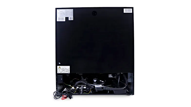 Rear view of Husky Riserva 168L Wine Fridge showing the compressor and wiring Rear view of Husky Riserva 168L Wine Fridge showing the compressor and wiring