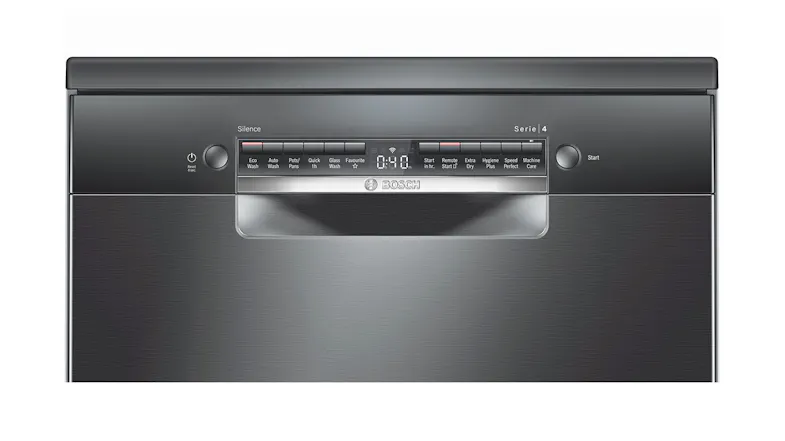 Bosch 14 Place Setting Dishwasher - Freestanding with 6 Programs - Black Inox (Series 4/SMS4HVB01A) Bosch 14 Place Setting Dishwasher - Freestanding with 6 Programs - Black Inox (Series 4/SMS4HVB01A)