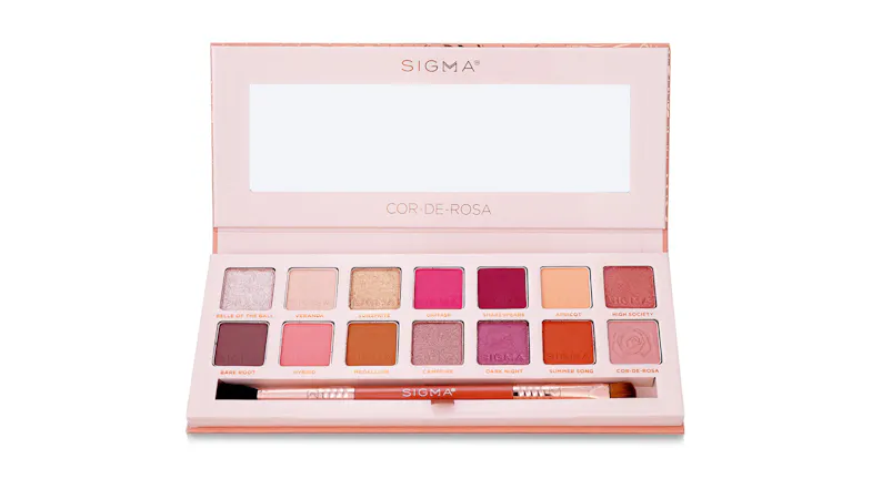 Cor De Rosa Eyeshadow Palette (14x Eyeshadow + 1x Dual Ended Brush) - 15.15g/0.53oz Cor De Rosa Eyeshadow Palette (14x Eyeshadow + 1x Dual Ended Brush) - 15.15g/0.53oz