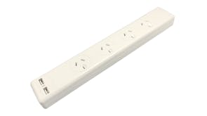 Jackson USB Powerboard - White (4 Outlet with 2 x USB-A)