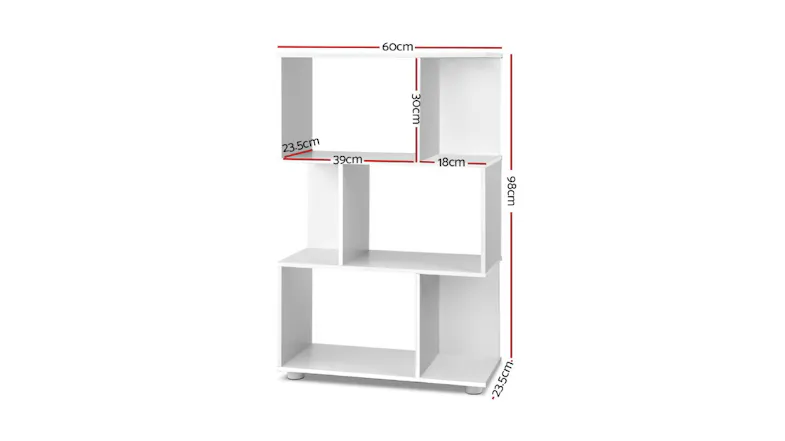 Artiss 3 Tier Modern Zig Zag Shelf - White Artiss 3 Tier Modern Zig Zag Shelf - White