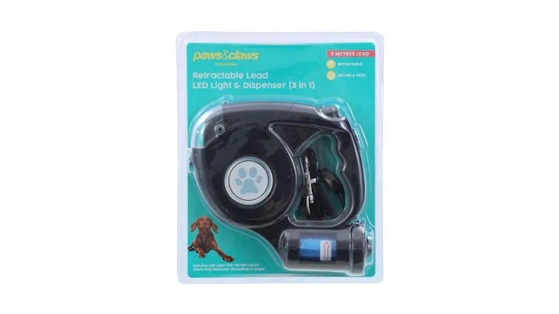 Retractable 5M Lead + Light + Bags Retractable 5M Lead + Light + Bags