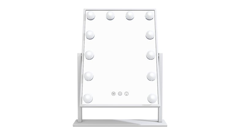One Home Collection LED Beauty Desktop Vanity Mirror - White