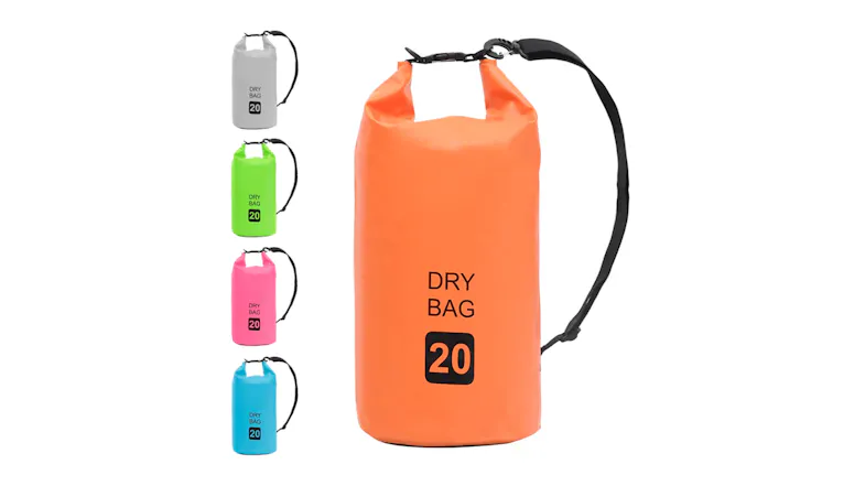 Five colour variants of the NNEVL dry bag displayed together Five colour variants of the NNEVL dry bag displayed together