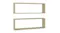 Two NNEVL rectangular light wood floating shelves stacked vertically Two NNEVL rectangular light wood floating shelves stacked vertically