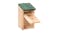 The bird nesting box with its door open The bird nesting box with its door open