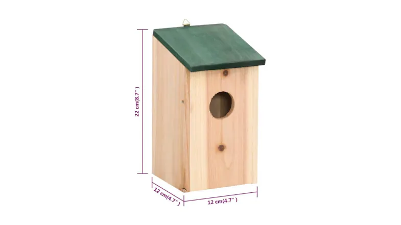 An infographic that showcases the bird nesting box's dimensions An infographic that showcases the bird nesting box's dimensions