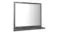 Side view of the bathroom mirror with a built-in shelf in gloss grey colour Side view of the bathroom mirror with a built-in shelf in gloss grey colour