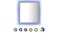 Bathroom mirror with blue backlighting and colour options Bathroom mirror with blue backlighting and colour options