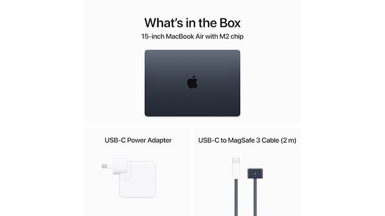 Apple MacBook Air 15" with M2 Chip 8-Core CPU/10-Core GPU 8GB-RAM 256GB-SSD - Midnight (2023)