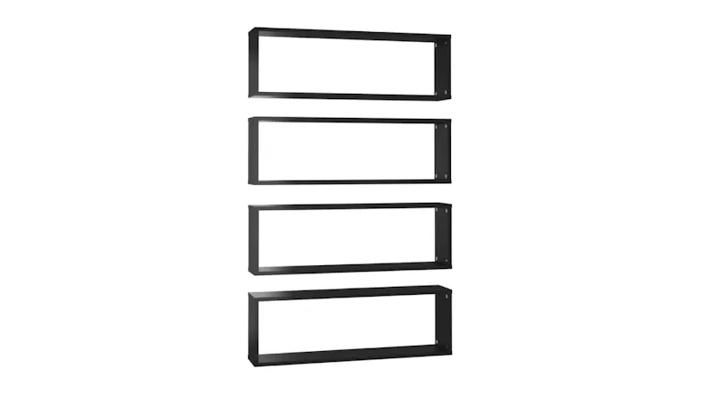 NNEVL Floating Rectangle Wall Shelves 4pcs. 80 x 15 x 26.5cm - Gloss Black NNEVL Floating Rectangle Wall Shelves 4pcs. 80 x 15 x 26.5cm - Gloss Black