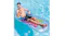 Man relaxing on an Intex King Kool inflatable lounge chair with multicoloured slats while floating in a pool Man relaxing on an Intex King Kool inflatable lounge chair with multicoloured slats while floating in a pool