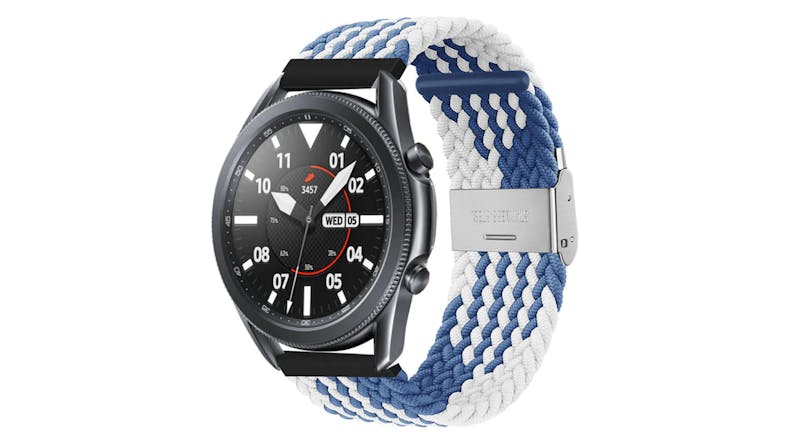 Equipo Nylon Braided Replacement Watch Straps for Apple Watch 38mm - Blue/White Equipo Nylon Braided Replacement Watch Straps for Apple Watch 38mm - Blue/White