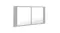 Angled view of a mirror cabinet with a concrete grey finish Angled view of a mirror cabinet with a concrete grey finish