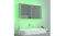 Bathroom interior view of the mirror cabinet with a neon green backlight Bathroom interior view of the mirror cabinet with a neon green backlight