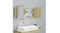 Modern bathroom with an open mirror cabinet over a white sink Modern bathroom with an open mirror cabinet over a white sink