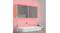 Bathroom scene featuring the mirror cabinet with a vibrant pink backlight Bathroom scene featuring the mirror cabinet with a vibrant pink backlight