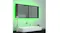 Bathroom interior view of the mirror cabinet with a neon green backlight Bathroom interior view of the mirror cabinet with a neon green backlight
