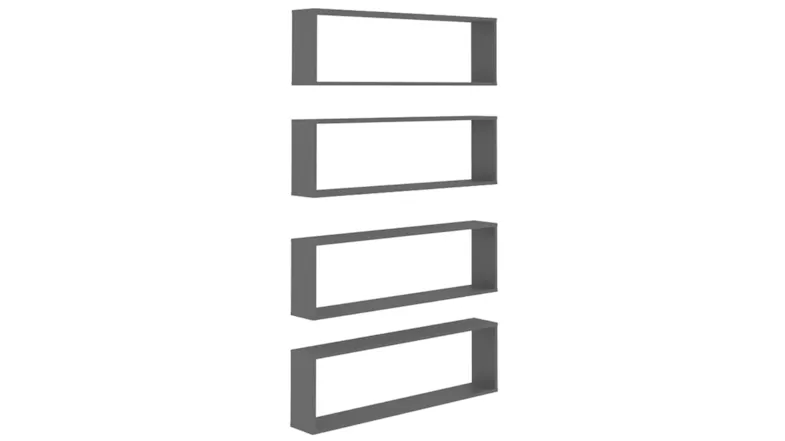 NNEVL Wall Shelves Floating Rectangle 4pcs. 100 x 15 x 30 - Grey NNEVL Wall Shelves Floating Rectangle 4pcs. 100 x 15 x 30 - Grey