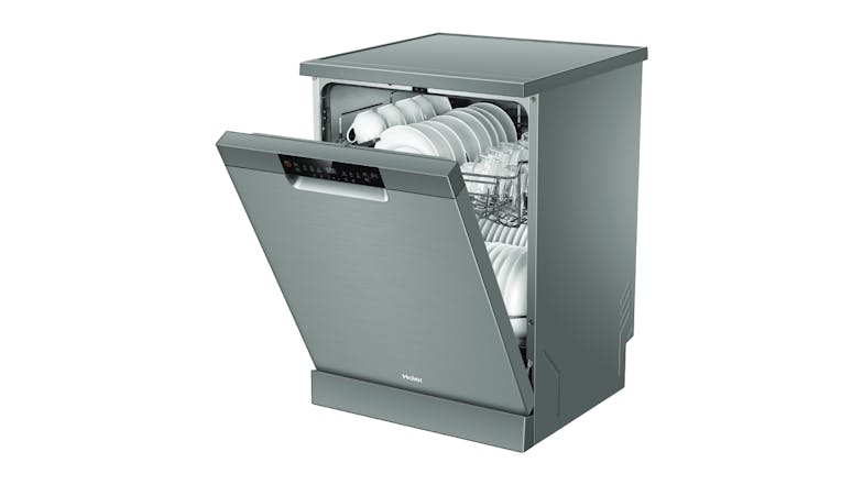 Haier 15 Place Setting 6 Program Freestanding Dishwasher - Satina (HDW15F2S1)
