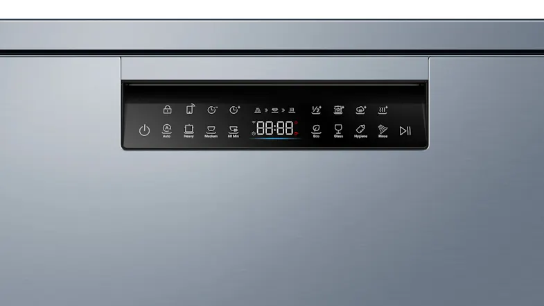 Haier 15 Place Setting Dishwasher - Freestanding with 8 Programs - Satina (HDW15F3S1) Haier 15 Place Setting Dishwasher - Freestanding with 8 Programs - Satina (HDW15F3S1)