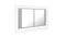 Angled view of a mirror cabinet with a concrete grey finish Angled view of a mirror cabinet with a concrete grey finish