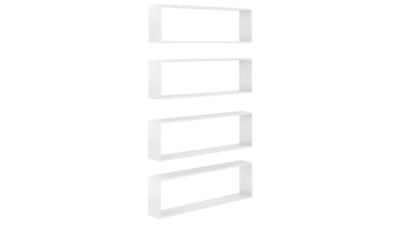 NNEVL Wall Shelves Floating Rectangle 4pcs. 100 x 15 x 30 - Gloss White NNEVL Wall Shelves Floating Rectangle 4pcs. 100 x 15 x 30 - Gloss White