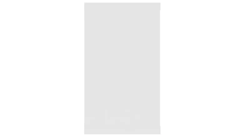 Rear view of a white rectangular wall shelf panel Rear view of a white rectangular wall shelf panel