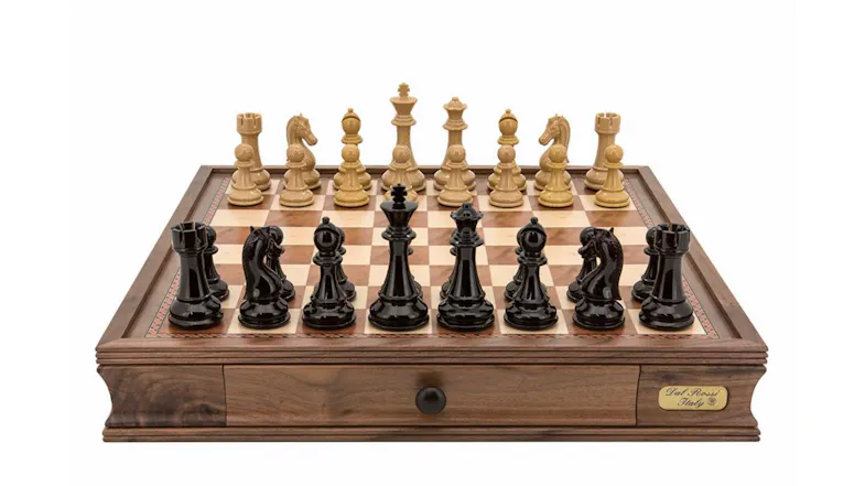 Dal Rossi 20" Dark Cherry & Box Wood Chess Set Dal Rossi 20" Dark Cherry & Box Wood Chess Set