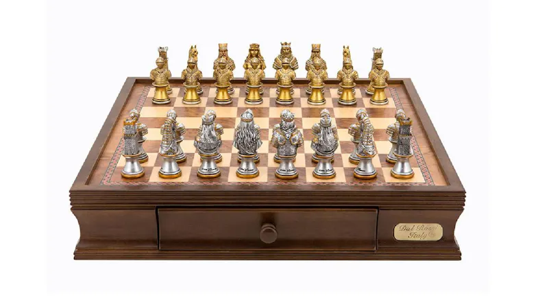 Dal Rossi 16" Medieval Warriors Chess Set with Drawers Dal Rossi 16" Medieval Warriors Chess Set with Drawers