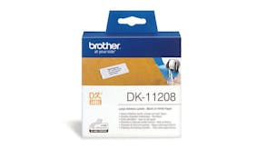 Brother DK11208 Black on White Label Roll - 38 x 90mm (400 Labels)