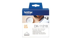Brother DK11218 Black on White Round Label Roll - 24mm (1000 Labels)
