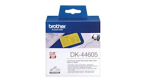 Brother DK-44605 Black on Yellow Removable Continuous Label Roll - 62mm x 30.48m