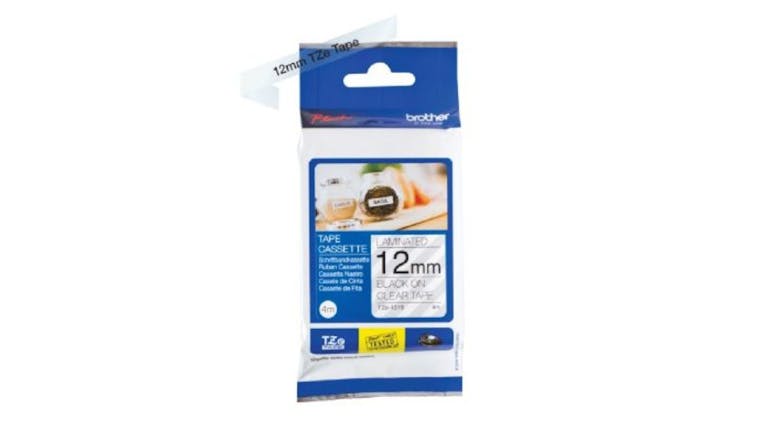 Brother TZe-131S Black on Clear Labelling Tape - 12mm x 4m