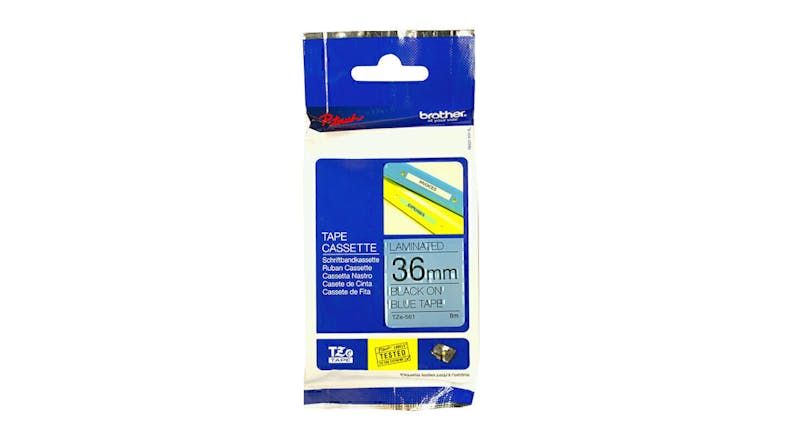 Brother TZe-561 Black on Blue Labelling Tape - 36mm x 8m Brother TZe-561 Black on Blue Labelling Tape - 36mm x 8m