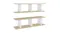 Front-facing view of NNEVL sonoma oak and white wall shelves with open display cubbies each Front-facing view of NNEVL sonoma oak and white wall shelves with open display cubbies each