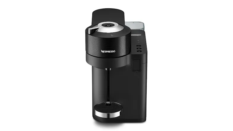 The Vertuo Lattissima Nespresso machine is showing an empty drip tray for cup placement The Vertuo Lattissima Nespresso machine is showing an empty drip tray for cup placement