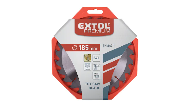 Extol TCT Circular Saw Blade 24T 185mm Extol TCT Circular Saw Blade 24T 185mm