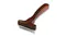 A small Maximilian Undercoat Deshedding Tool with a wooden handle, featuring a wide T‑shaped head and fine metal comb teeth A small Maximilian Undercoat Deshedding Tool with a wooden handle, featuring a wide T‑shaped head and fine metal comb teeth