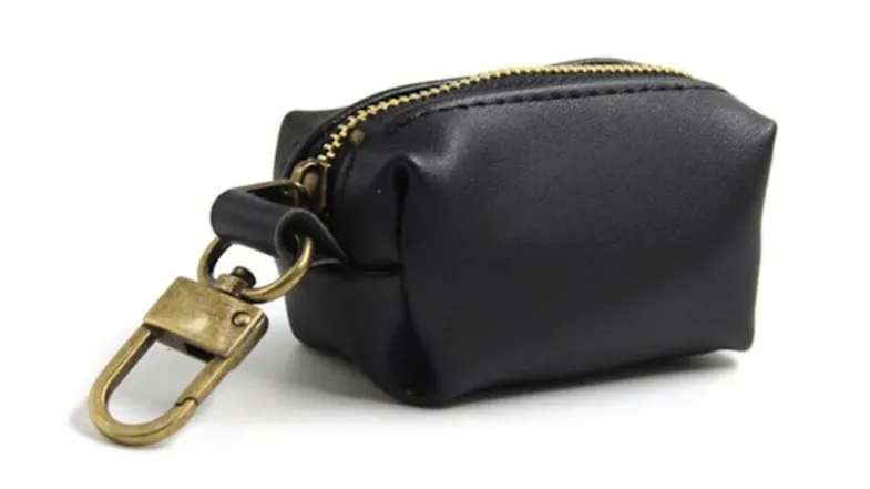 Fluff n' Stuff Leather Poop Bag Holder - Black Fluff n' Stuff Leather Poop Bag Holder - Black