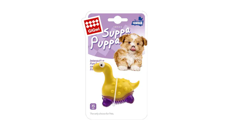 Gigwi Rubber Suppa Puppa w/ Squeaker - Dinosaur Gigwi Rubber Suppa Puppa w/ Squeaker - Dinosaur